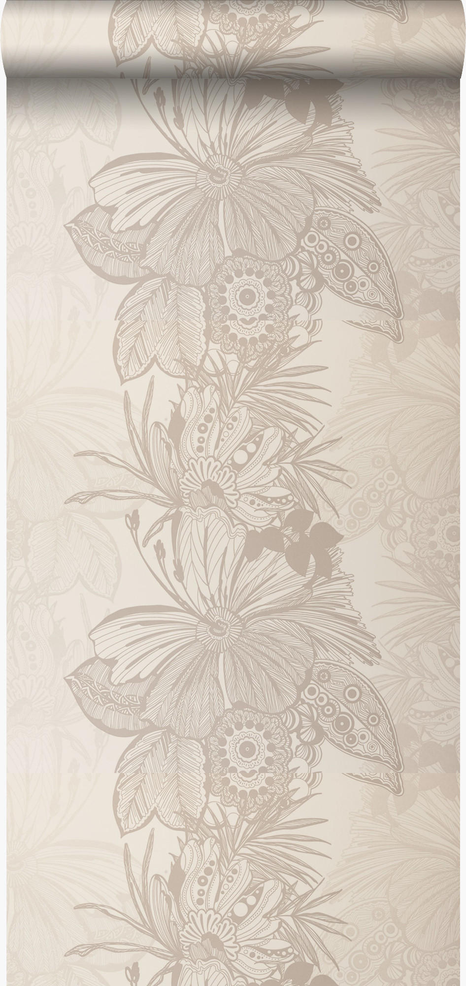 TAPETE Blumen 52 cm x 10.05 m - Beige, Papier (52/1000cm) - Origin Wallcoverings