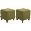 SITZHOCKER 2er Set Celis Stoff Grün Hocker Schlafzimmer - Grün, Textil (45/46/45cm) - DELUKE