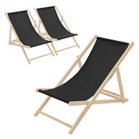 LIEGESTUHL 3er Set Schwarz - Schwarz, Holz (57.5/83/100cm) - ECD-Germany