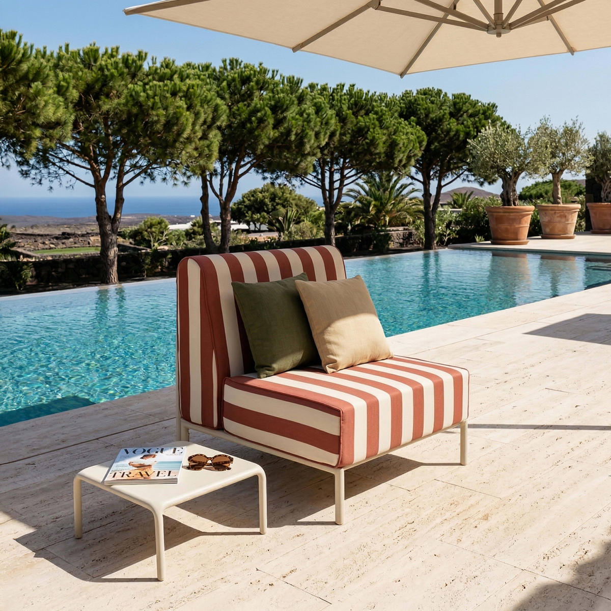 SESSEL, Terrakotta - Orange, Textil (80/78/72cm) - Oviala