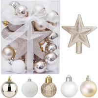 WEIHNACHTSKUGELN 30-teiliges Set 3 cm Gold & Weiß - Multicolor, Kunststoff (11/3/95cm)