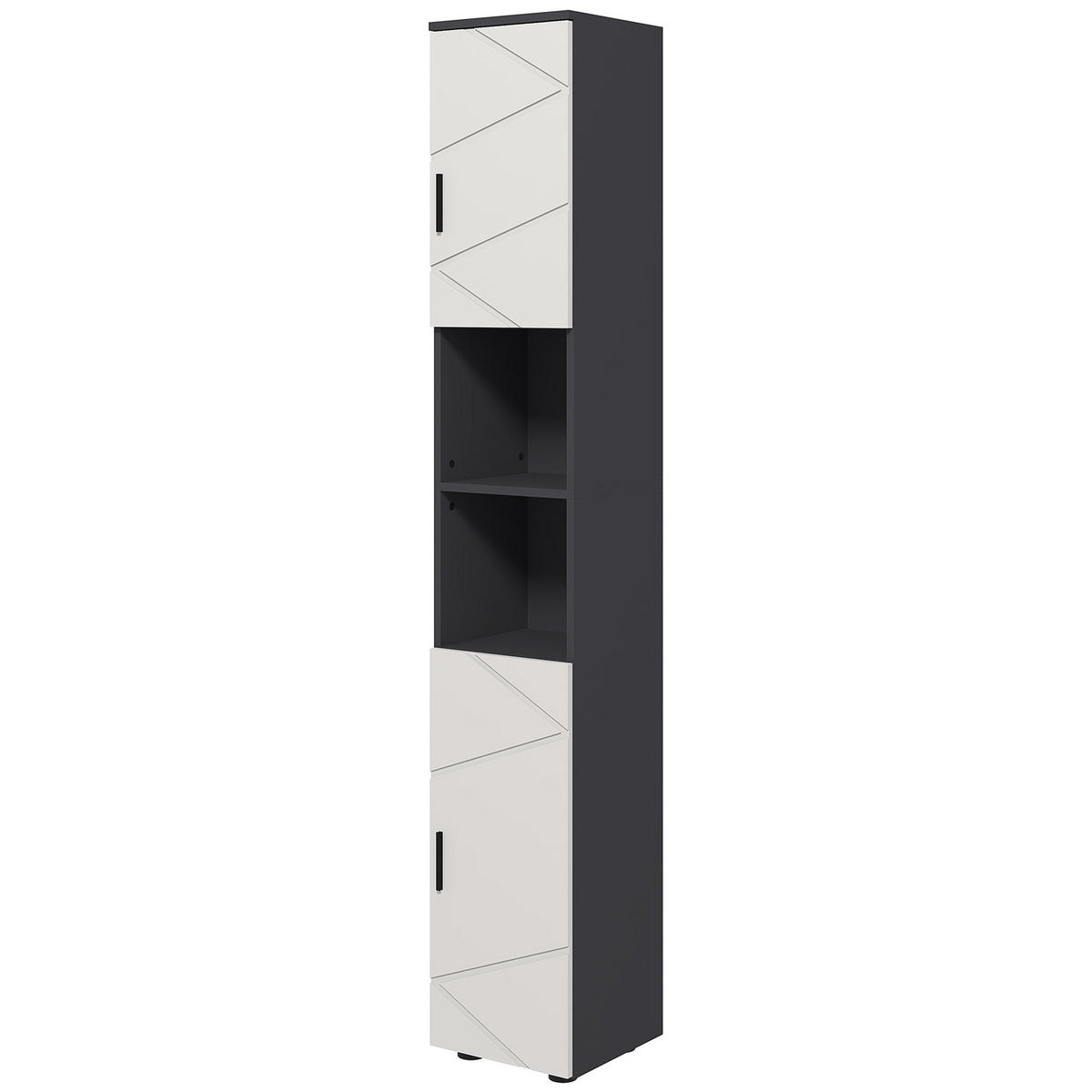 HOCHSCHRANK DE-08483 mit verstellbaren Regalen Hellgrau - Dunkelgrau, Holzwerkstoff (30/183/30cm) - ComfortXL