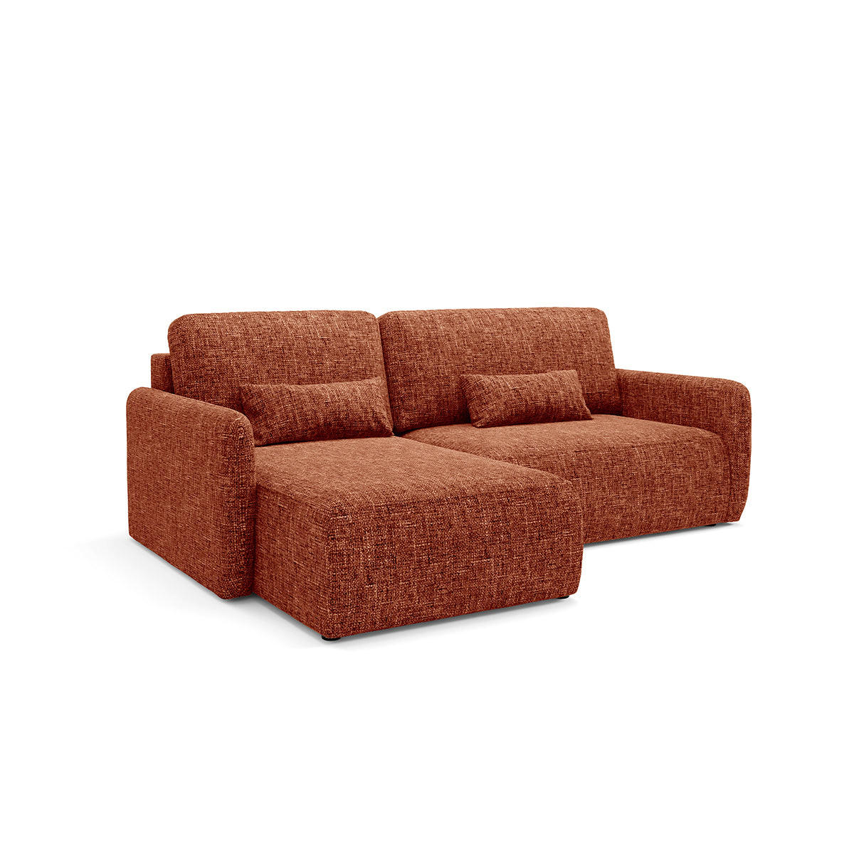ECKSOFA Lazare 3 Sitzplätze Terracotta - Orange, Holz (217/148cm) - Petits-meubles