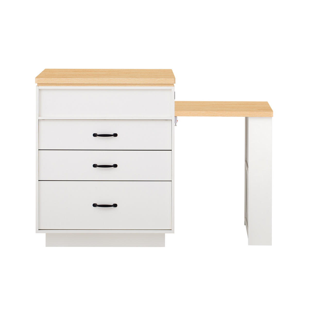 KÜCHENINSEL 125,5×71×93 cm aus MDF mit LED & USB-Ladestation, weiß - Weiß, Holzwerkstoff (71/93/125.5cm) - Luhomfu