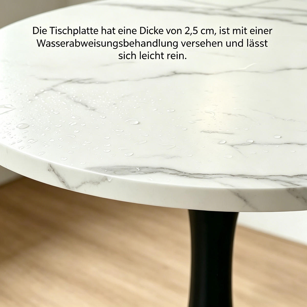 ESSTISCH runder 80 cm Weiß mit Metallgestell - Weiß, Holz (80/80/75cm) - Oxeza