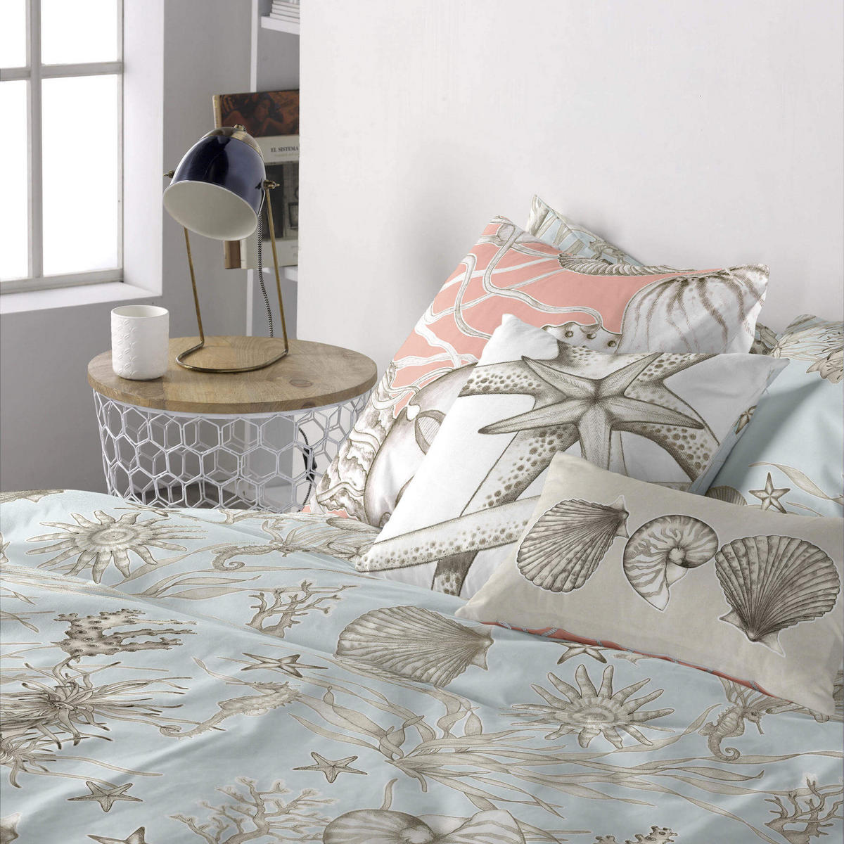 KISSENBEZUG coral reef 50x50 + 50x30 cm mehrfarbig - Multicolor, Textil (50/50cm) - Happy Friday