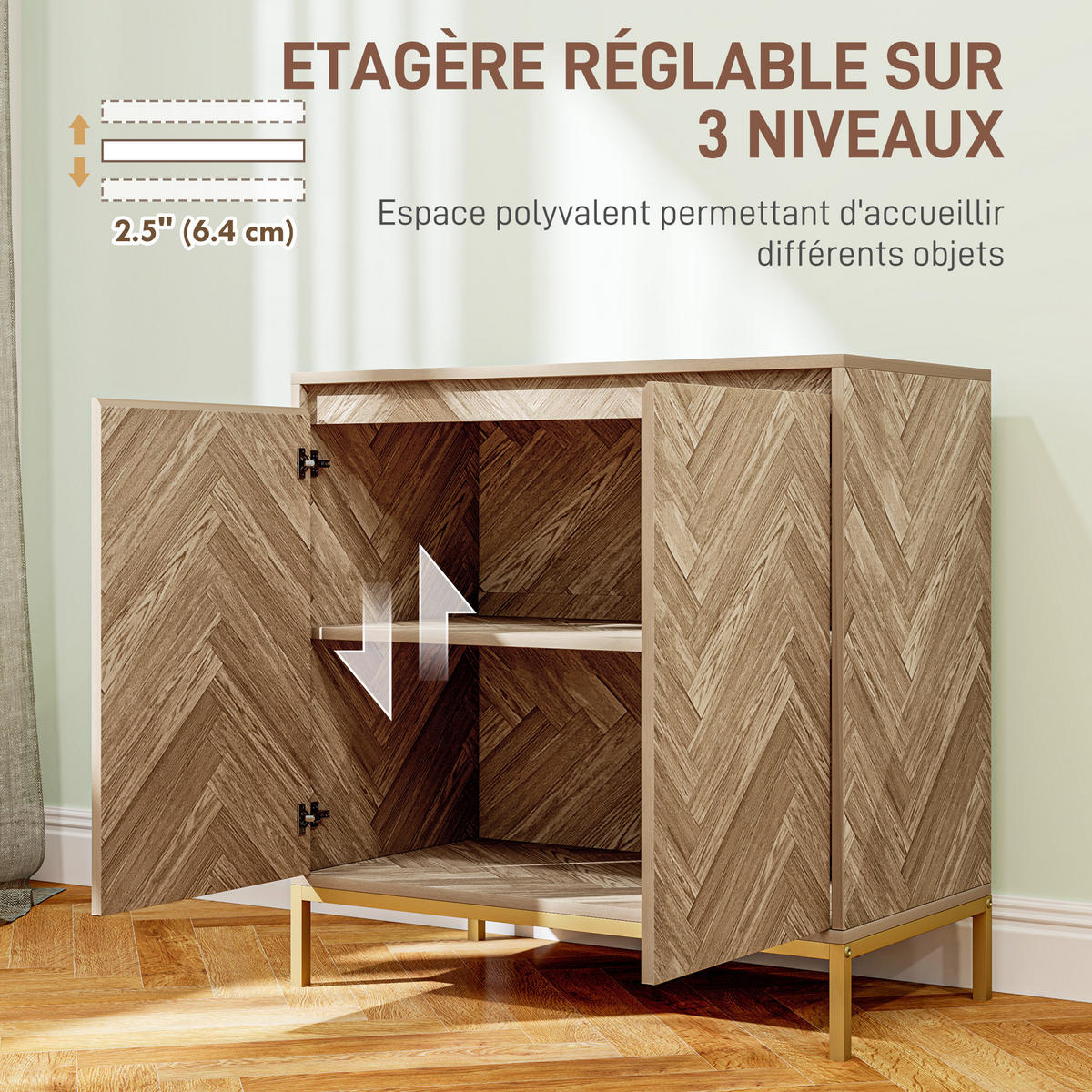 SIDEBOARD Eiche-Nachbildung, 2 Türen, 78/40/78 cm - Naturfarben, Holz (78/78/40cm) - PANGIVO