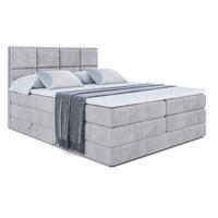 BOXSPRINGBETT NOVA KING - 140 x 200 - H3/H4 - Hellgrau - Hellgrau, Holzwerkstoff (140/200cm) - ALTDECOR