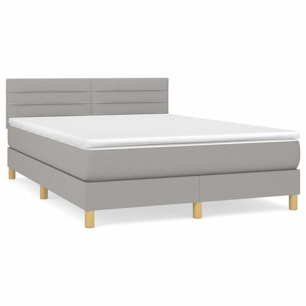 BOXSPRINGBETT 140/200 Cm Grau Gewebe - Grau, Textil (144/203cm) - vidaXL