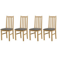 ESSZIMMERSTUHL - 4er-Set Bos 10 grandson aston 6 - Eichefarben/Graubraun, Holz (43/94/40cm) - Leaf Design