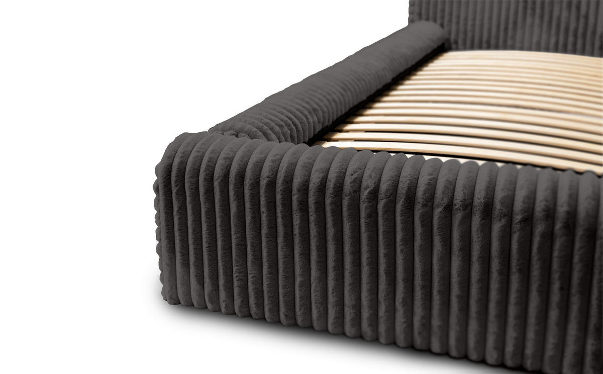 POLSTERBETT aus Strickmaterial Kostar 140x200 cm, Dunkelgrau - Dunkelgrau, Textil (140/200cm) - Fedve