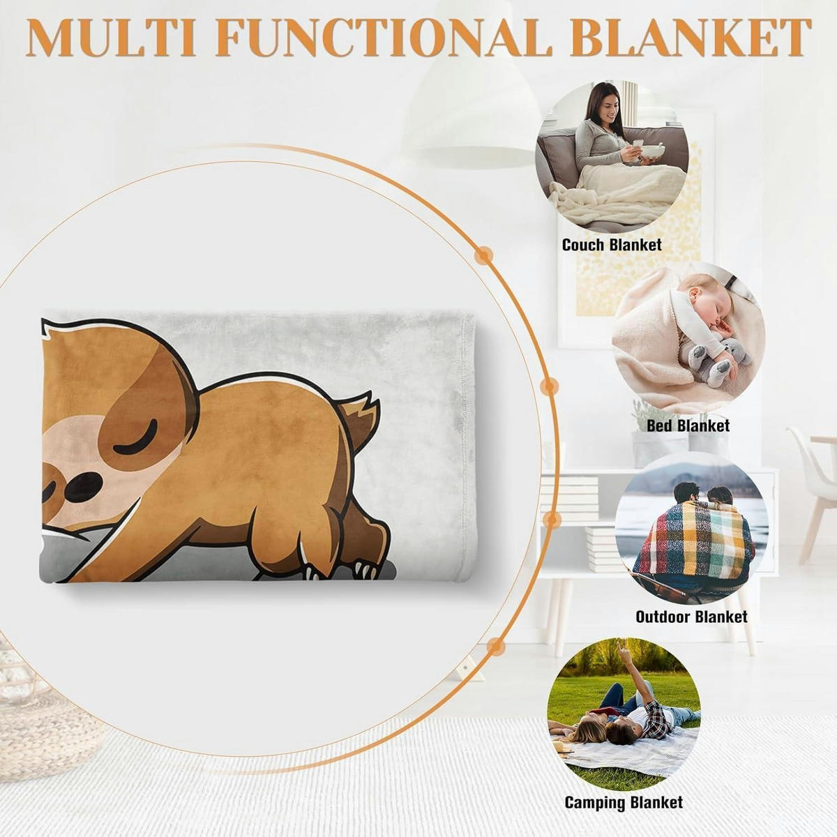 KUSCHELDECKE Mama Geschenk Flanell Weiß - Weiß, Textil (127/152.4cm)