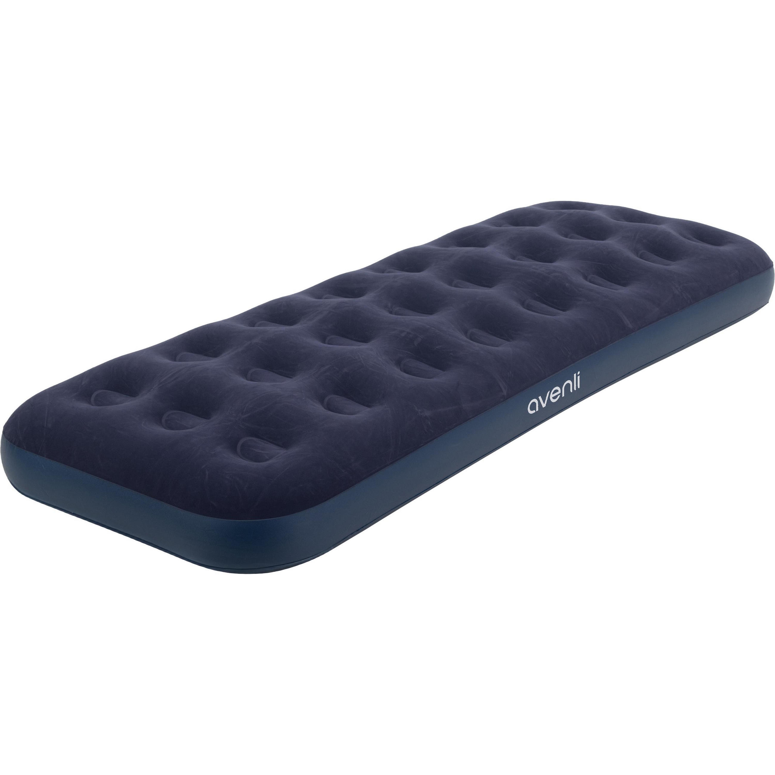 LUFTBETT Luftmatratze Camping 1 Person 191x73x22cm blau aufblasbar ohne Pumpe - Blau, Kunststoff (73/191cm) - Avenli
