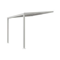 ANLEHNENDE Pergola - 300 cm x 300 cm - plastik - weiß Izeda - Weiß, Kunststoff/Metall (300/200/300cm) - Vente-Unique