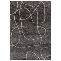 TEPPICH modern Wohn-/Schlafzimmer RINEAL Schwarz 120 x 170 cm - Schwarz, Textil (120/170cm) - Novatrend