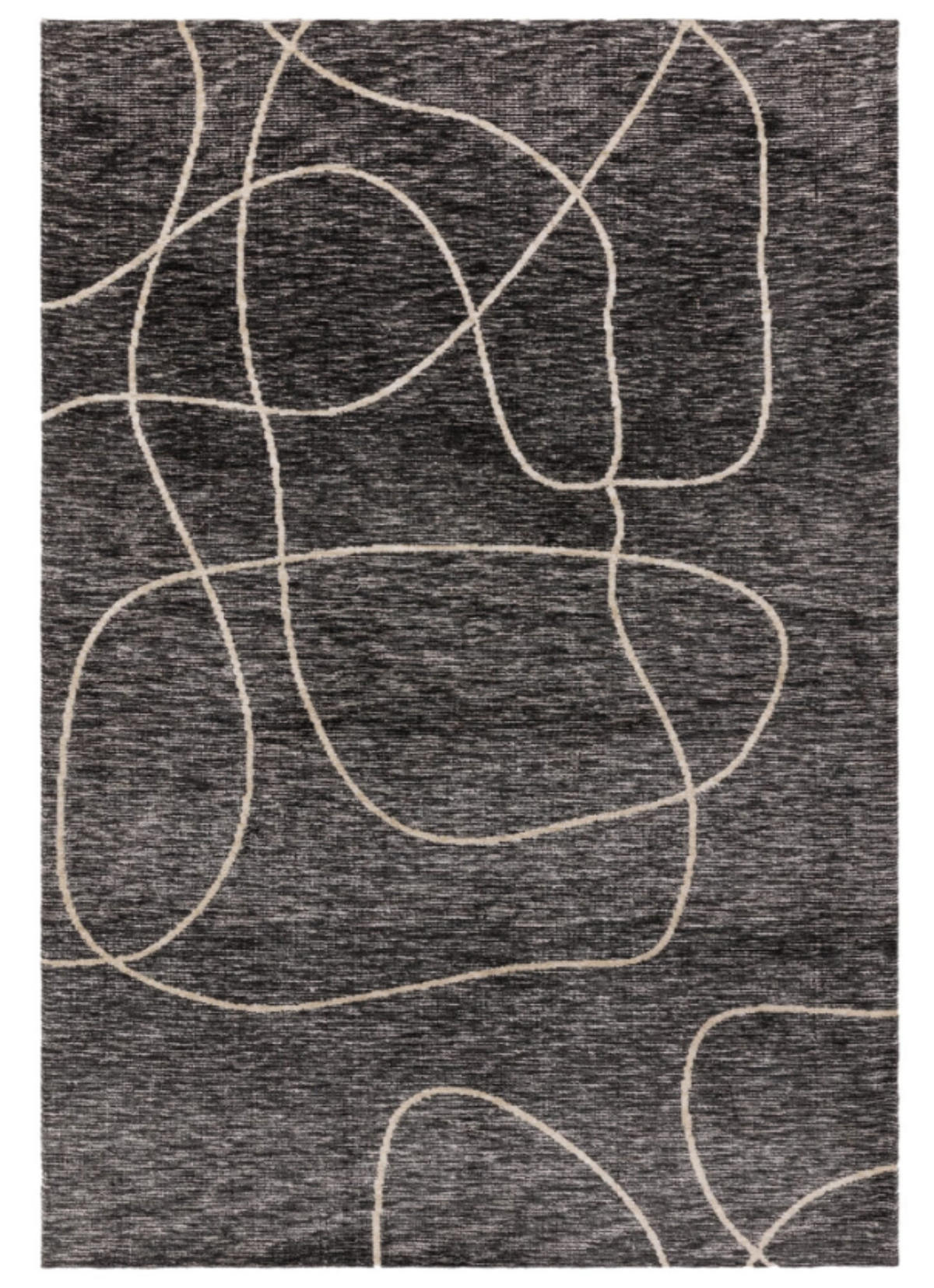 TEPPICH modern Wohn-/Schlafzimmer RINEAL Schwarz 120 x 170 cm - Schwarz, Textil (120/170cm) - Novatrend