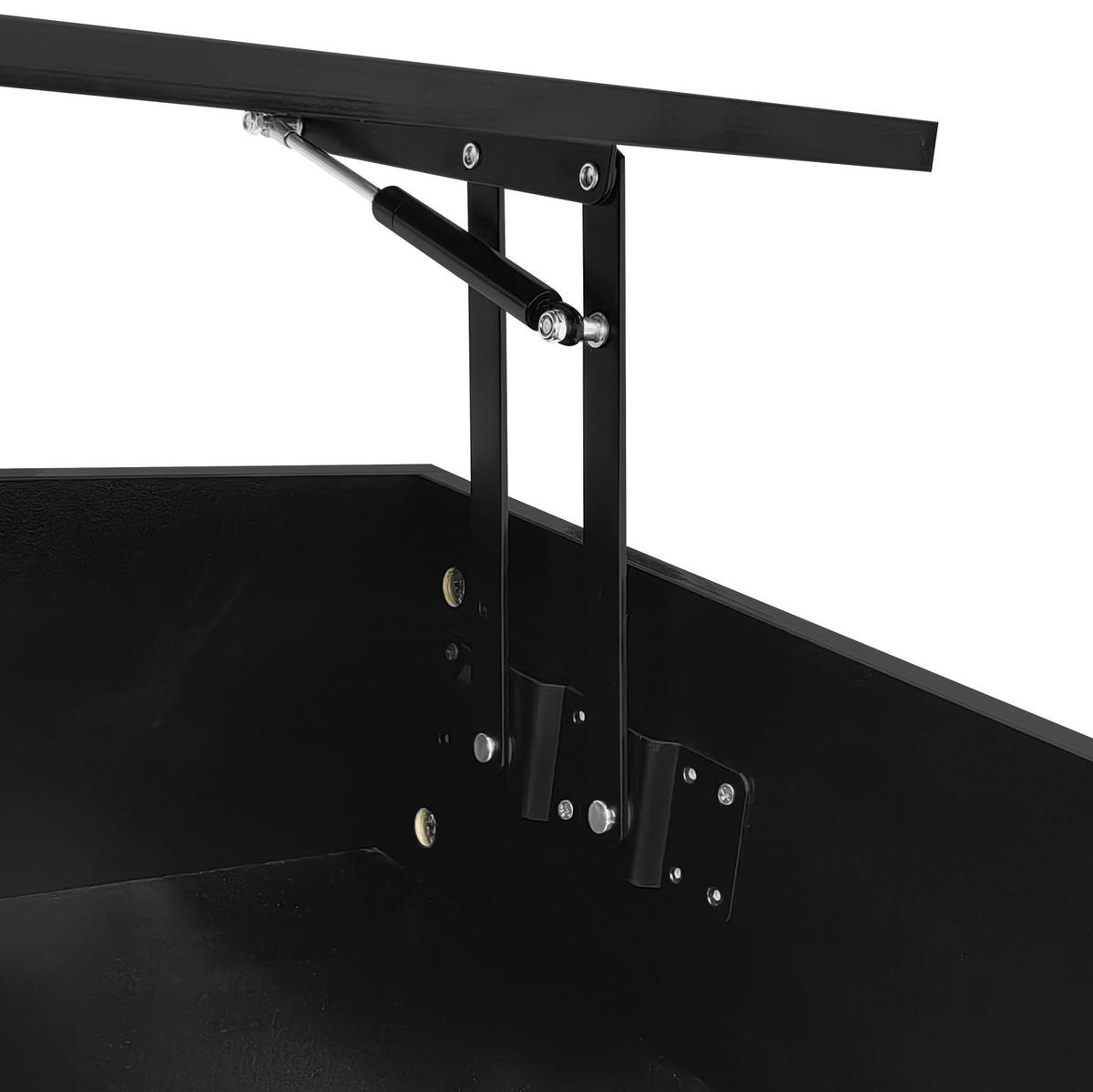 COUCHTISCH 100/50/45 cm schwarz mit hydraulischem Lift und LED-Beleuchtung - Schwarz, Holzwerkstoff (100/50/45cm) - OKWISH
