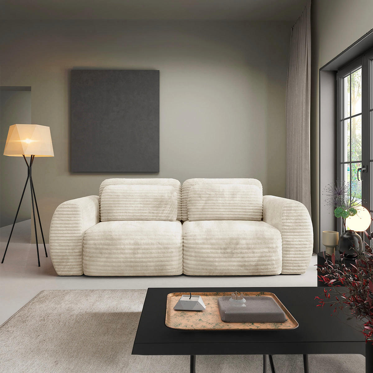 SOFA Camilla 3 Sitzplätze Weiß - Weiß, Holz (266/95/121cm) - Petits-meubles