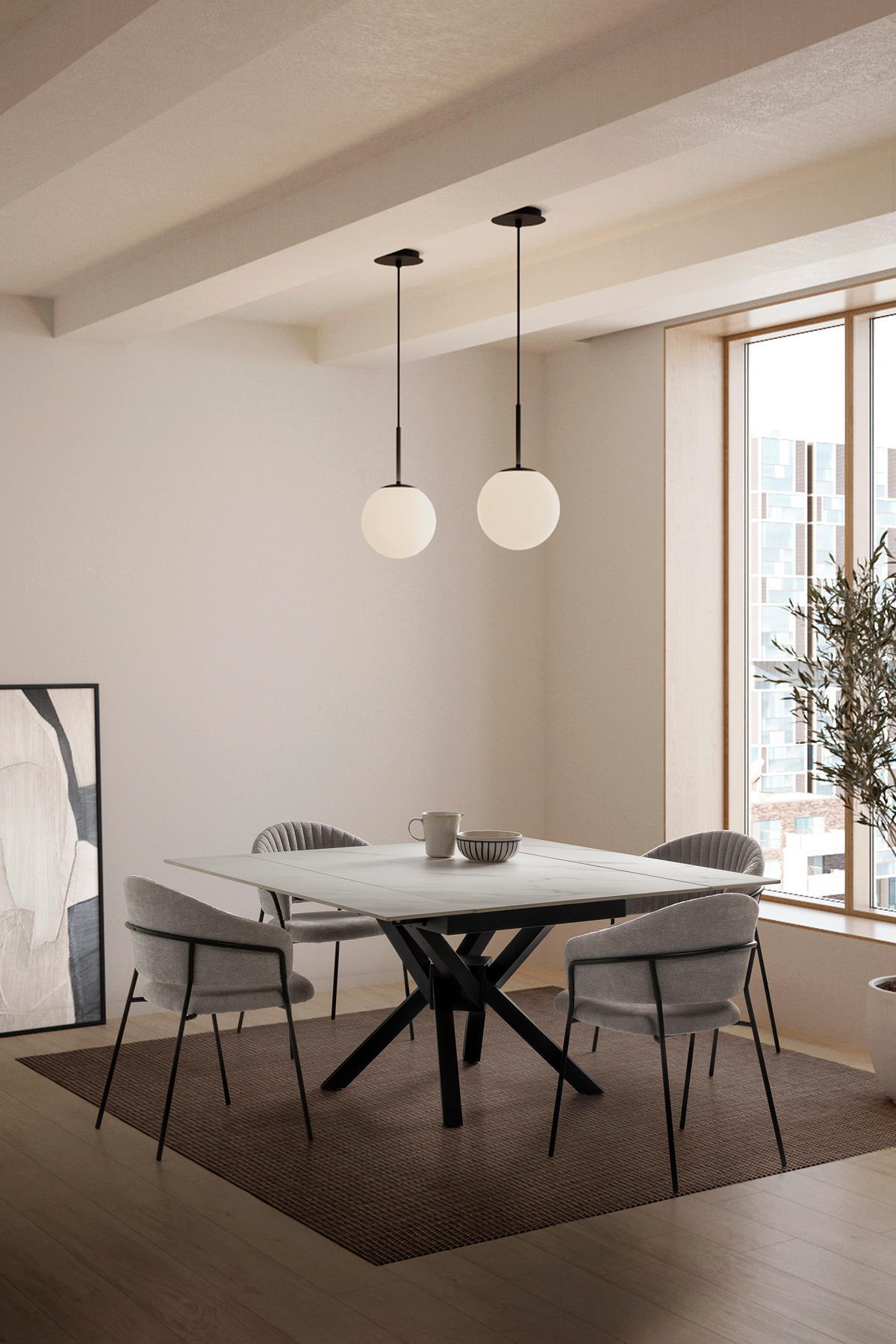 ESSTISCH Arlene Schwarz 150/90/76 cm - Schwarz, Stein (150/90/76cm) - Drawer