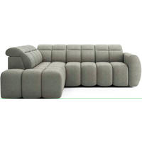ECKSOFA mit elektrischem Sitzvorschub, Bettkasten und verstellbare Kopflehnen - Grün, Naturmaterialien/Textil (258/208cm) - Eltap
