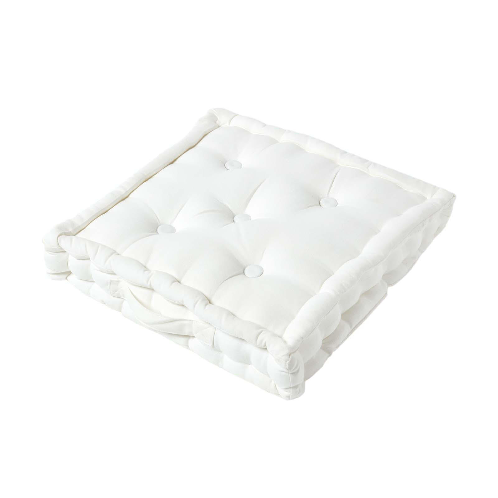 SITZKISSEN creme 50/50/10 cm – Bodenkissen unifarben - Creme, Textil (50/50/10cm) - Homescapes