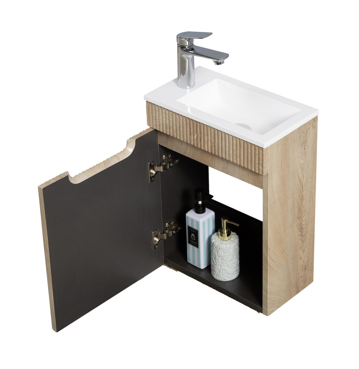 GÄSTE-WC-MÖBELSET Thermis 2 Teile Eiche Hell- 40 x 22 x 53 cm - Eiche Wotan/Sonoma Eiche, Holz (40/53/22cm) - Badplaats