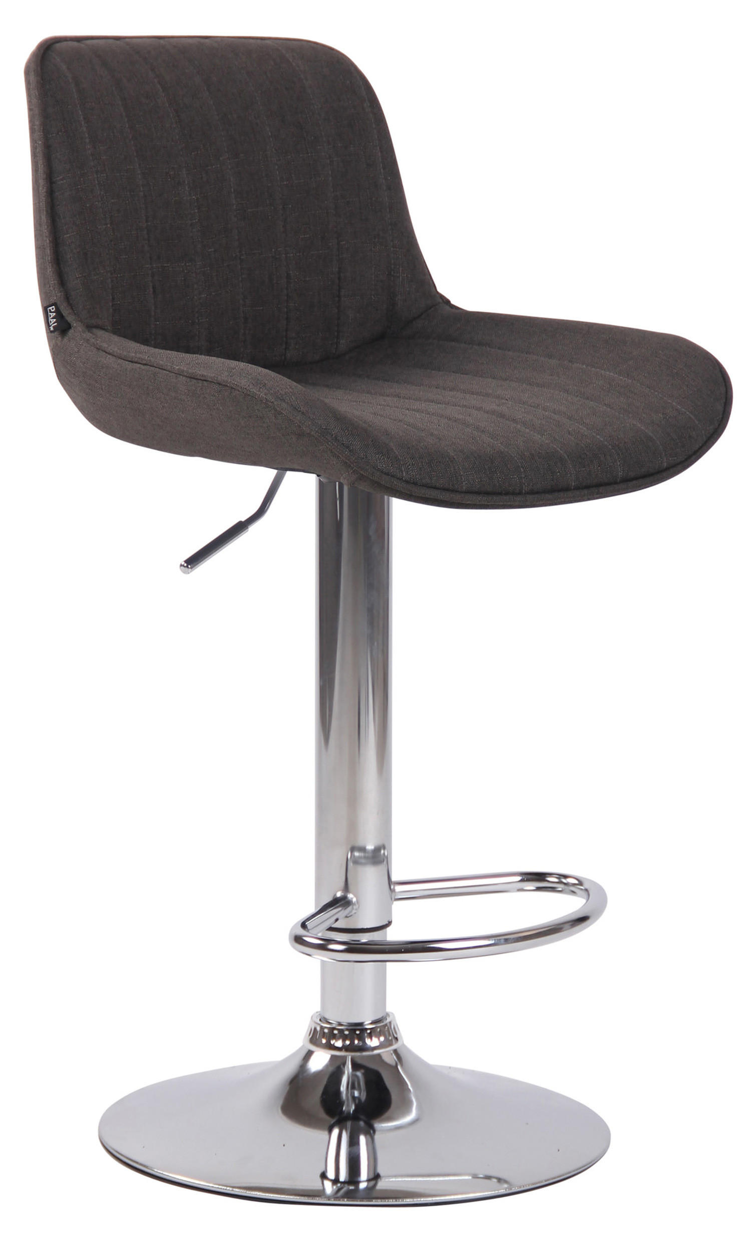 BARHOCKER Lento, Gestell Metall in Chromoptik, Stoff Dunkelgrau - Chromfarben/Dunkelgrau, Textil/Metall (50/100/50cm) - TPFLiving