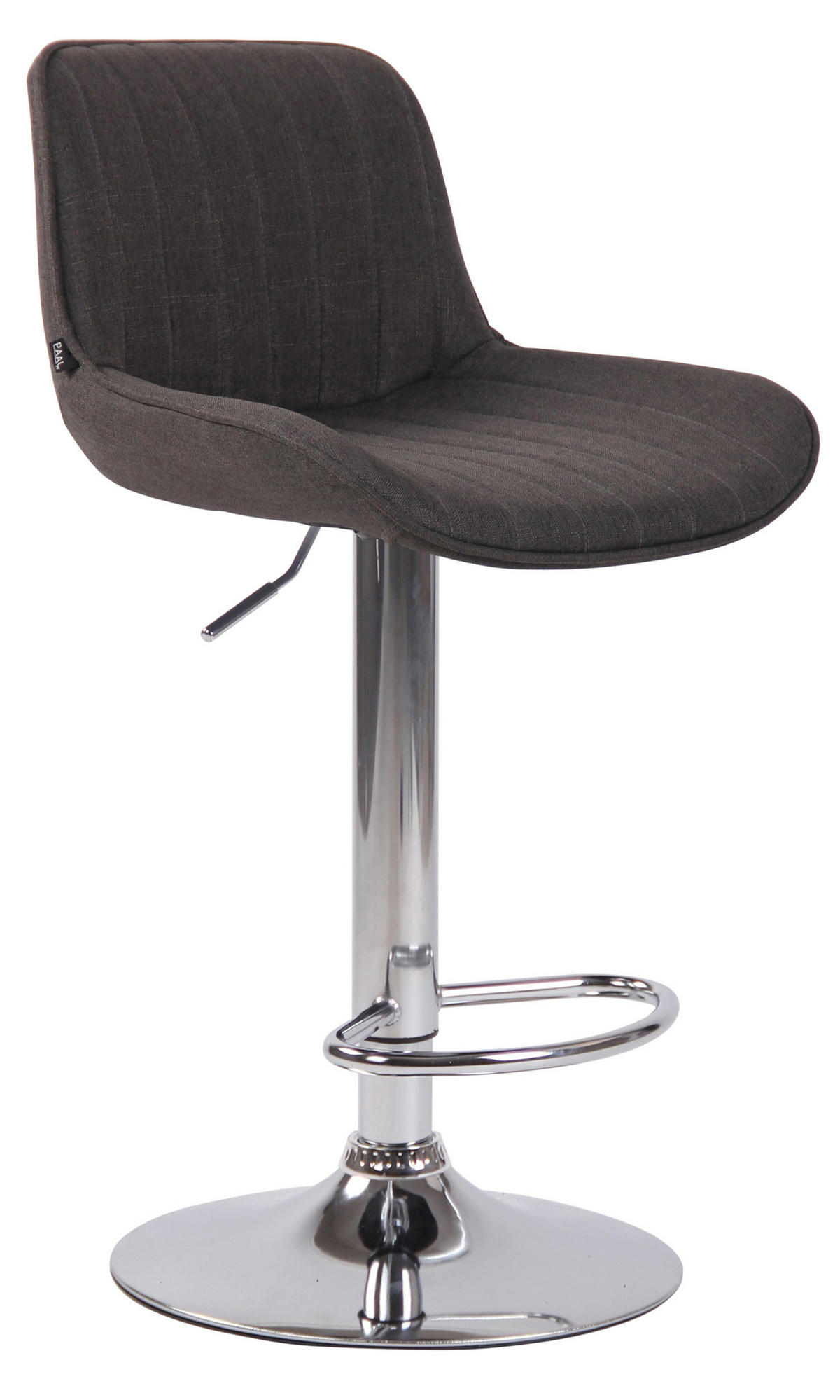 BARHOCKER Lento, Gestell Metall in Chromoptik, Stoff Dunkelgrau - Chromfarben/Dunkelgrau, Textil/Metall (50/100/50cm) - TPFLiving