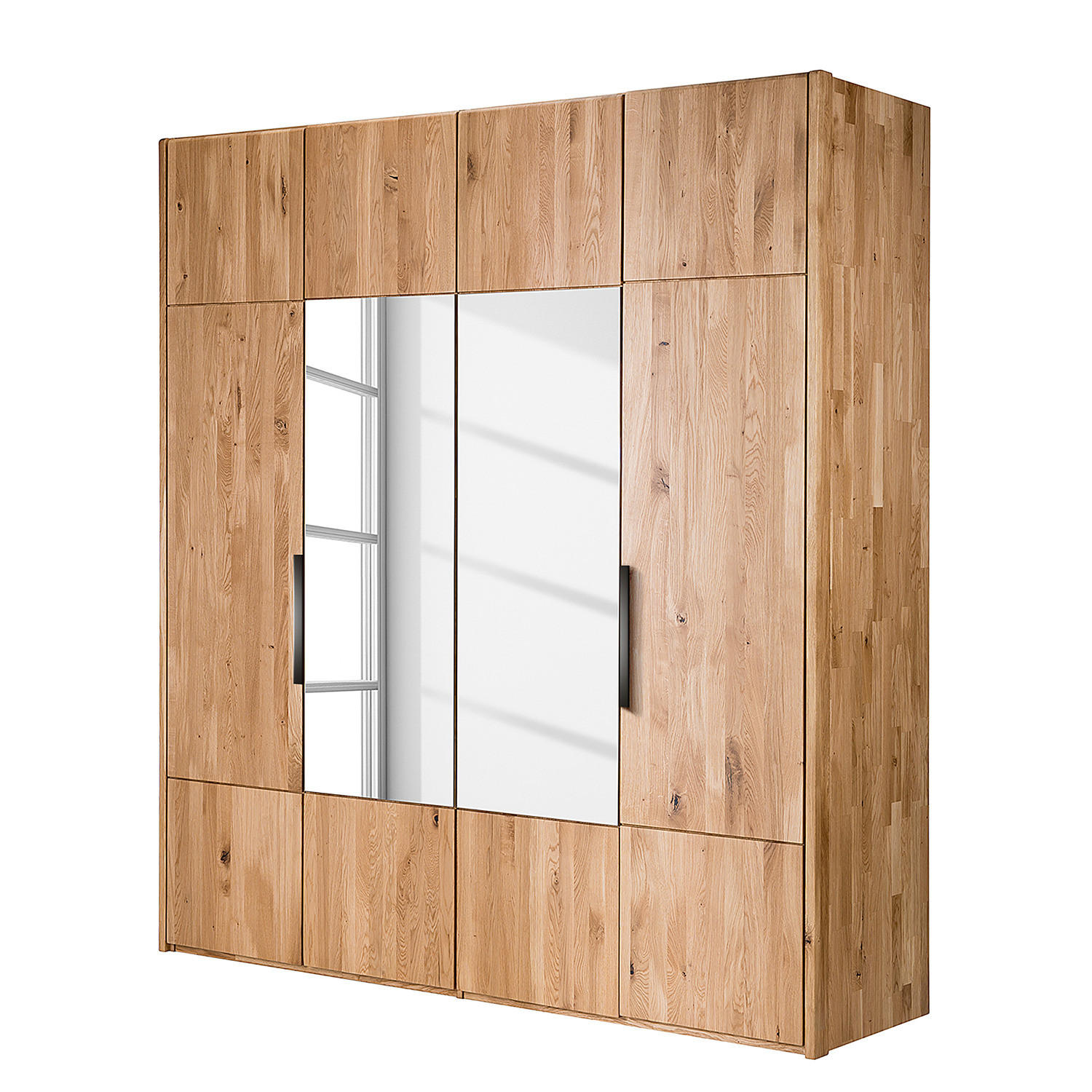DREHTÜRENSCHRANK - Wildeiche massiv - Wildeiche, Holz (202/223/62cm) - home24