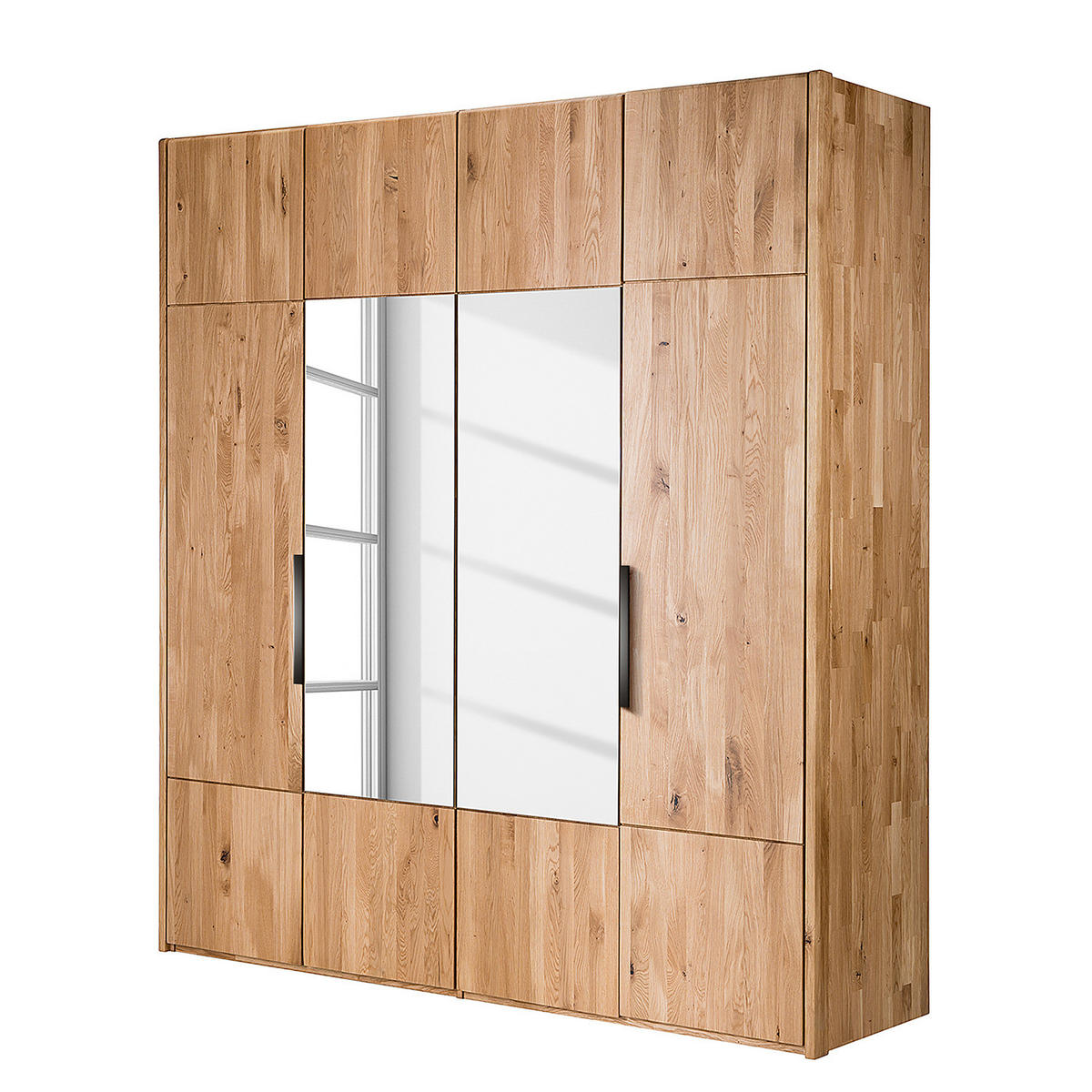 DREHTÜRENSCHRANK - Wildeiche massiv - Wildeiche, Holz (202/223/62cm) - home24