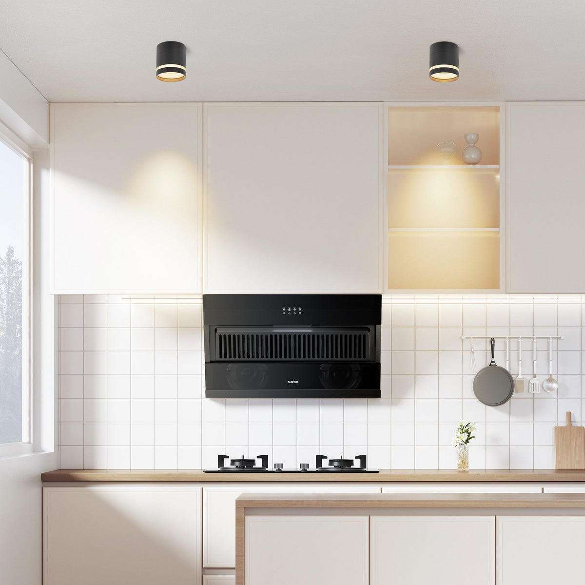 AUFBAUSTRAHLER Adams II 8.5/8.5/9.5cm - Schwarz, Metall (8.5/8.5/9.5cm) - Nettlife