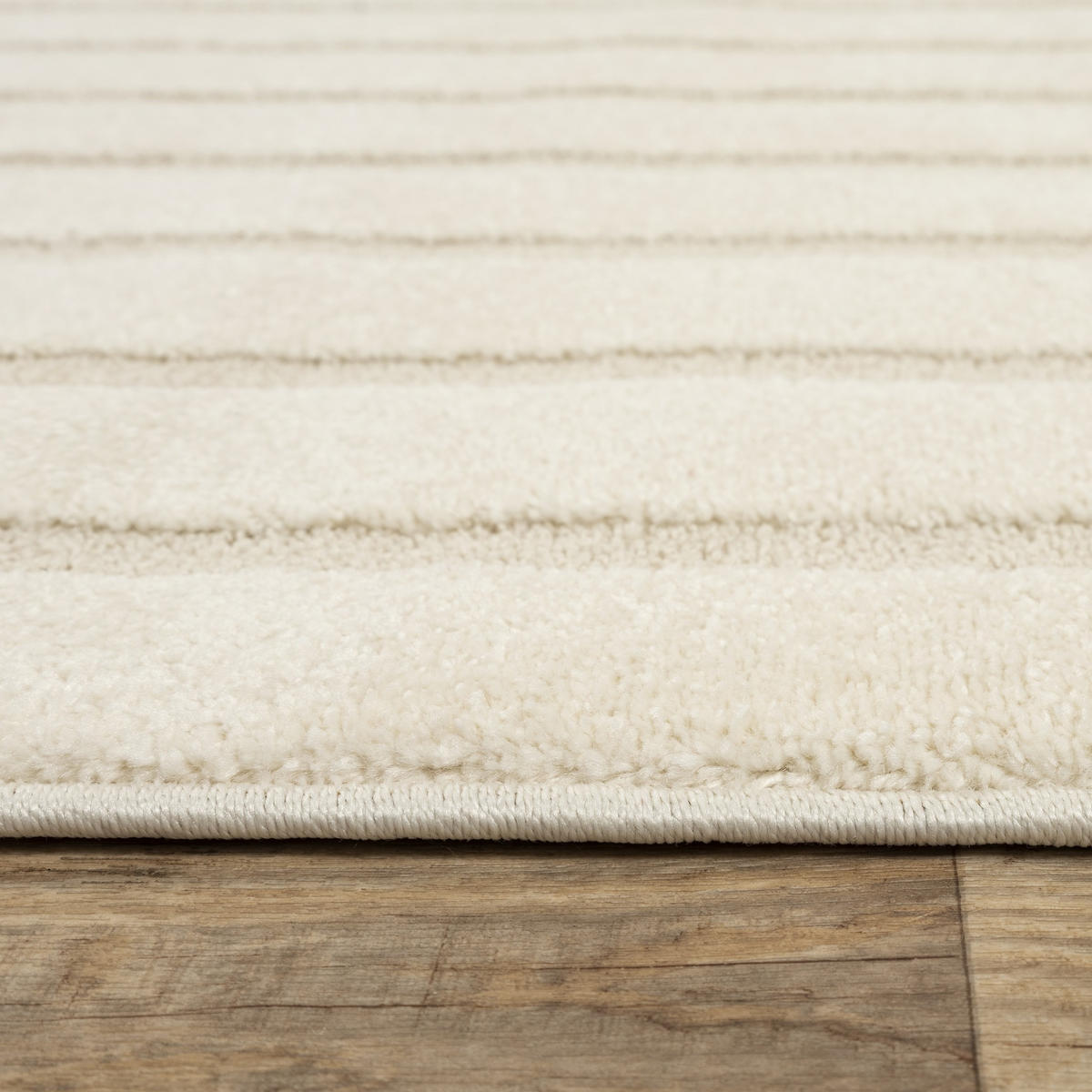KURZFLORTEPPICH Geometrisch CETINA Polypropylen Creme 160 x 230 cm - Beige, Textil (160/230cm) - KADIMA DESIGN