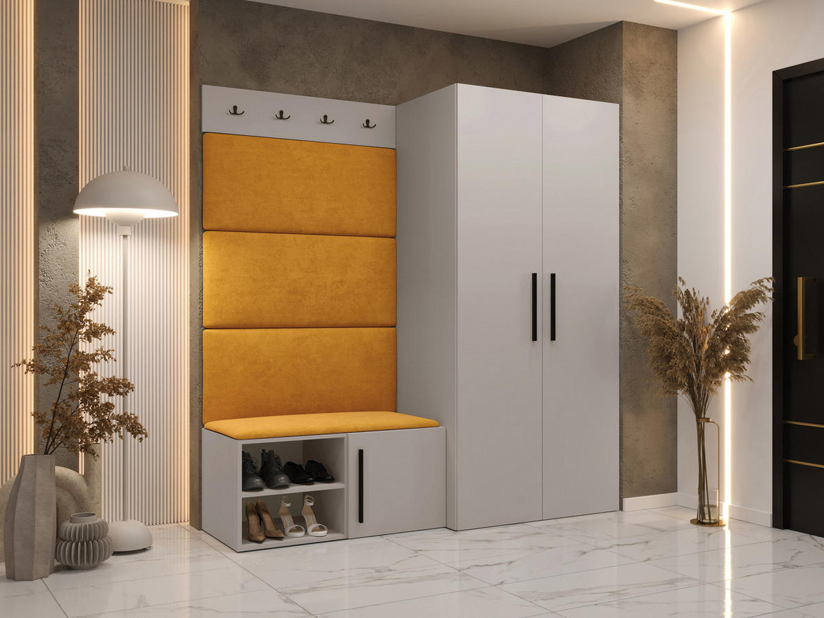 GARDEROBEN-SET Medi I - Kaschmir/Schwarz, Holzwerkstoff/Kunststoff (80/191/50cm) - MIRJAN24