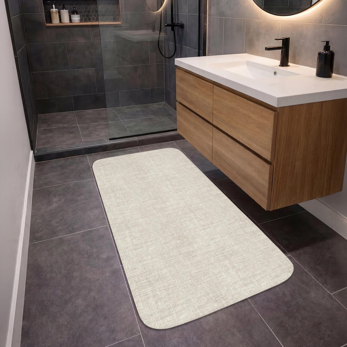 KOUPELNOVÁ PŘEDLOŽKA Povlečení - Textura - Béžová 60x120 cm - béžová, textil/plast (60/120cm) - OnlyWow