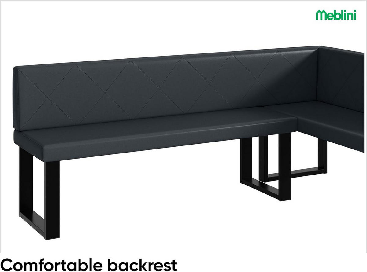 ECKBANK ERIC_U - Dunkelgrau, Leder (142/196cm) - Meblini