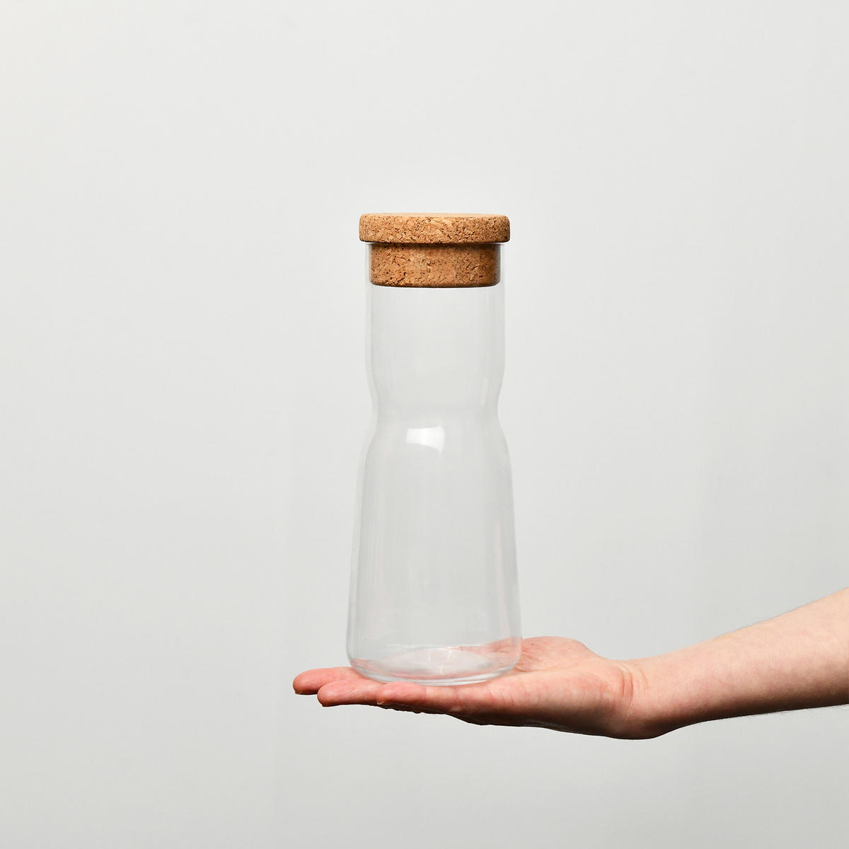 KARAFFE MIT KORK DECKEL, 1 Stk., 1000 ml - Transparent, Glas (1L) - Krosno Glass