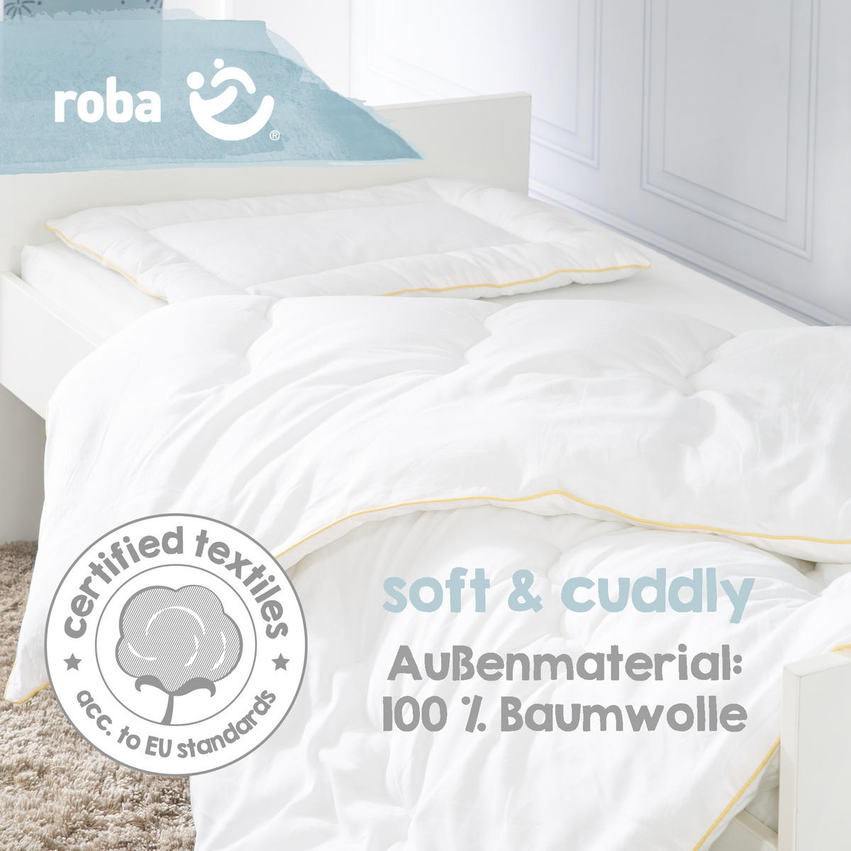 BETTINLETT 100 x 135 - Weiß, Textil (100/135cm) - Roba