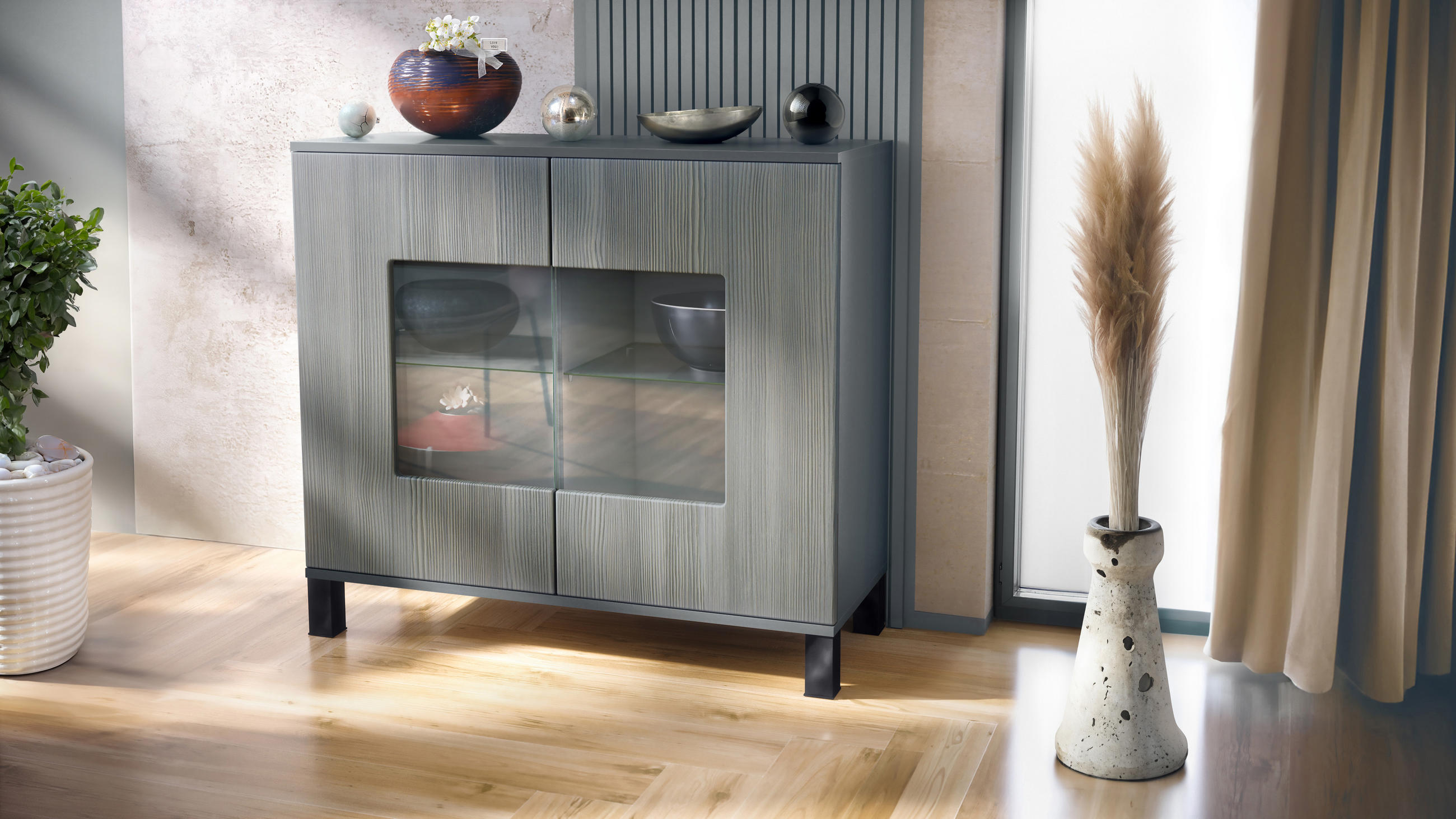 KOMMODE Grömitz Avola-Anthrazit - Anthrazit, Holzwerkstoff (92.5/84.5/35cm) - Vladon