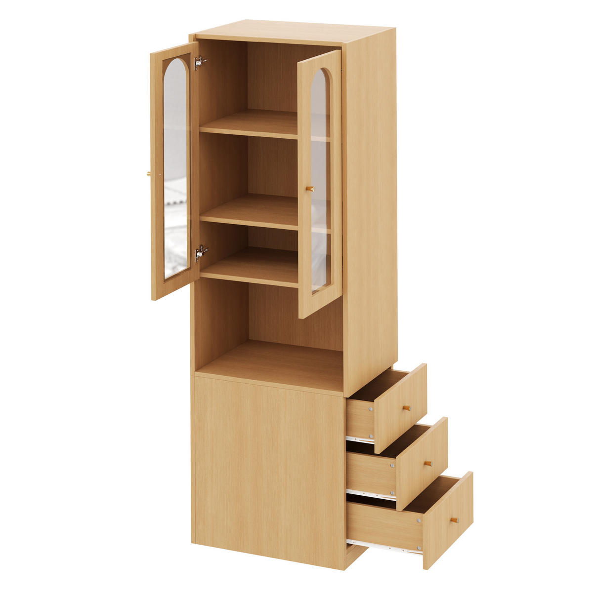 HIGHBOARD 60/200/40 cm Eichefarben aus MDF mit LED-Beleuchtung - Eichefarben, Holzwerkstoff (40/200/60cm) - OKMYHOME