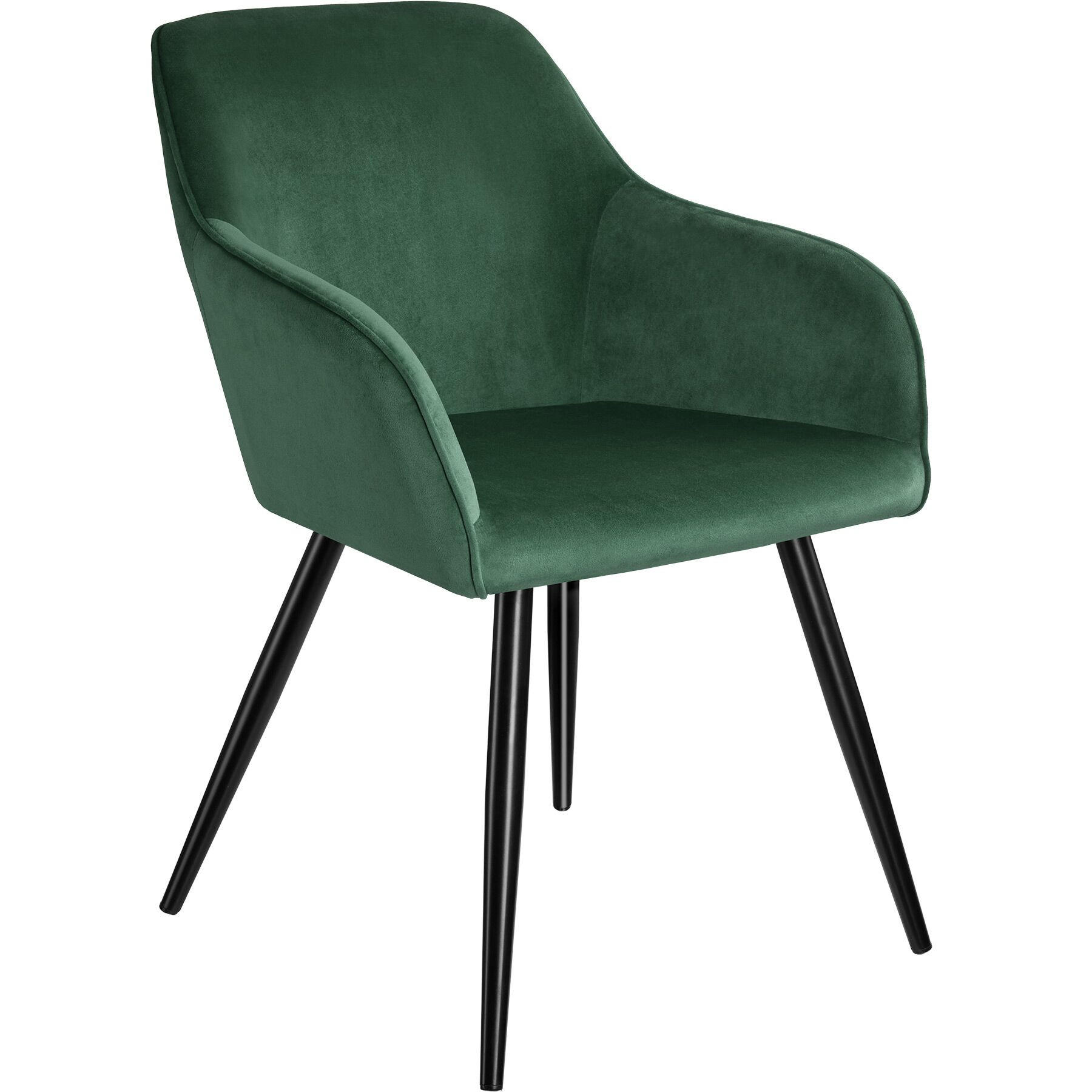 ESSZIMMERSTUHL Marilyn,58 x 62 x 82 cm,dunkelgrün/schwarz - Dunkelgrün/Schwarz, Textil (58/82/62cm) - tectake