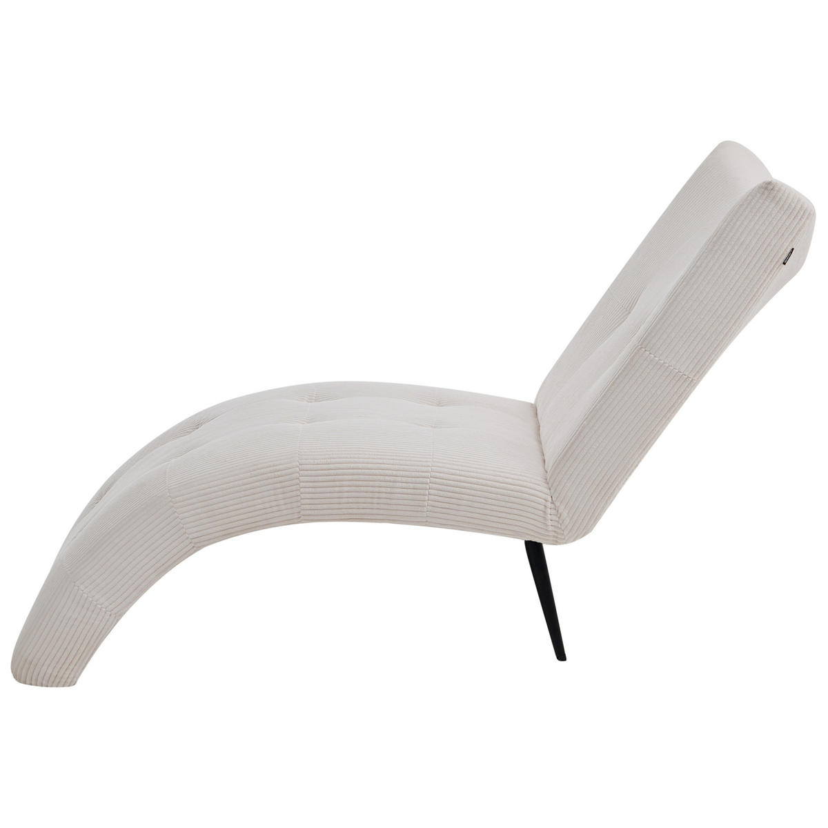ČALOUNĚNÉ LEHÁTKO CHAISE LONGUE Manšestr Taupe Quilly - černá/béžová, textil (83/97/153cm) - Beliani