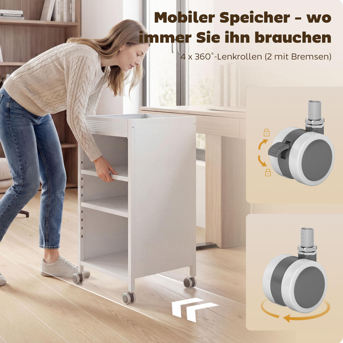 BÜCHERREGAL Metall Kunststoff Weiß - Weiß, Metall (34/69.5/35cm) - HOMCOM