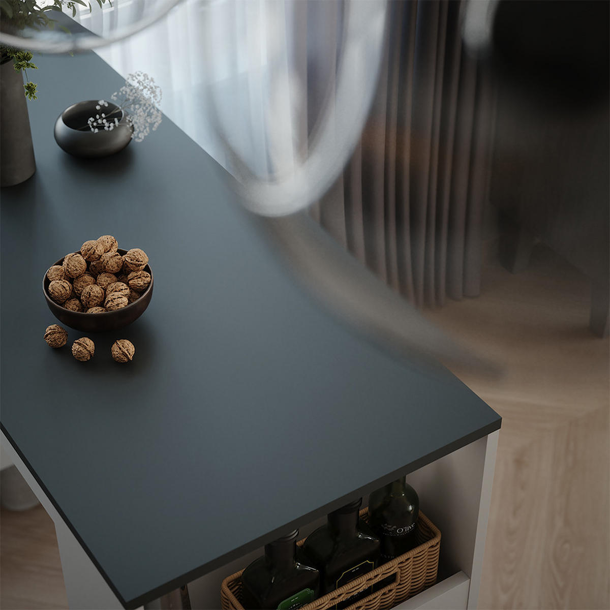 BAROVÝ STŮL Repose Antracitová/bílá - bílá/antracitová, kompozitní dřevo (110/45/106cm) - Vicco