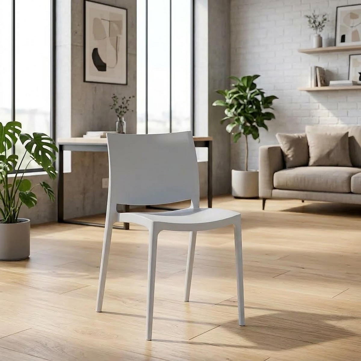 STUHL ENZO hellgrau - Hellgrau, Kunststoff (44/81/45cm) - Légia Home