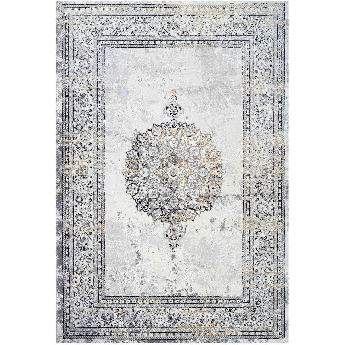 WEBTEPPICH Victoria Gold - Goldfarben/Grau, Textil (190/280cm) - Kukoon Rugs