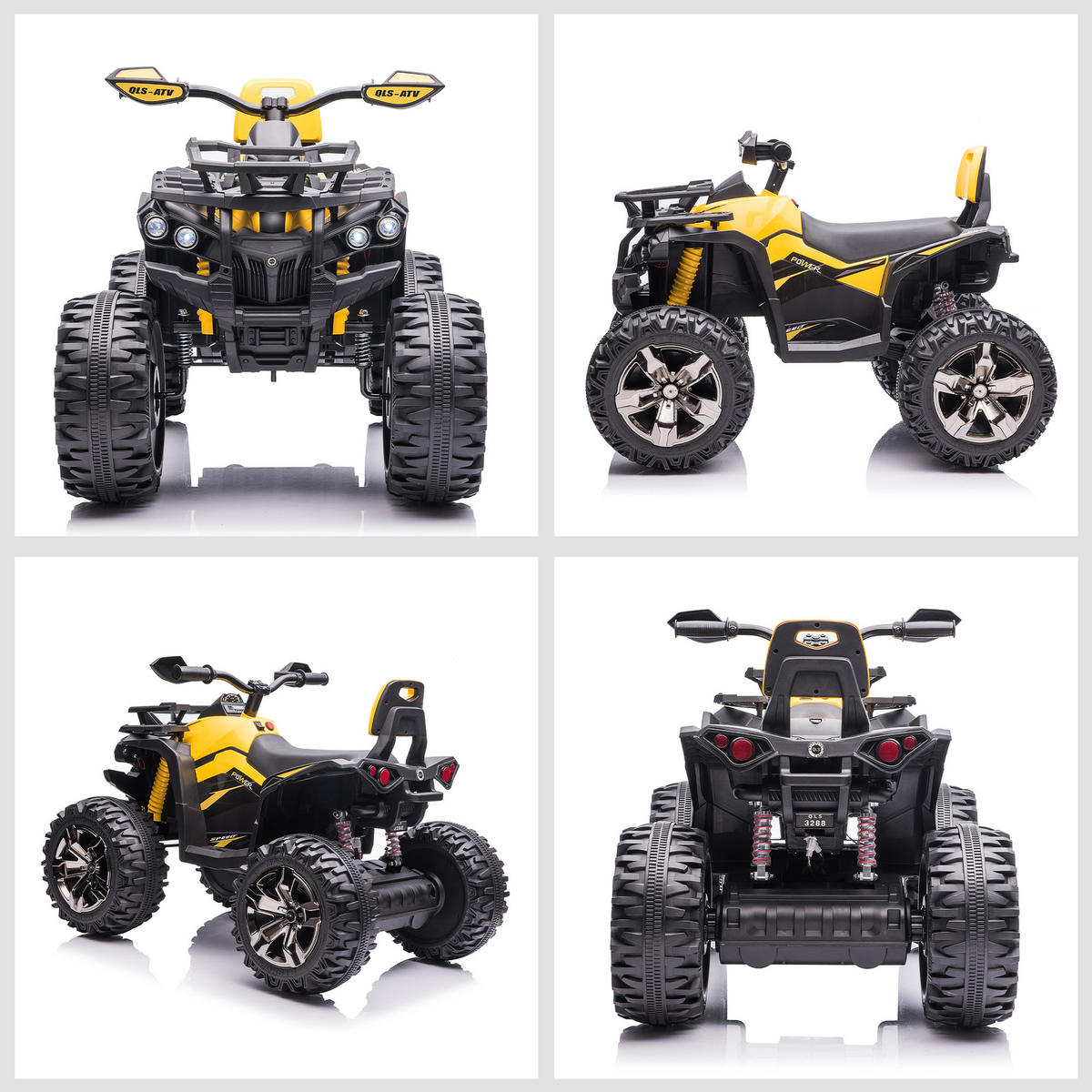 ELEKTRO-QUAD DE-13003 8 km/h Gelb/Schwarz - Gelb, Kunststoff (100/65/73cm) - ComfortXL