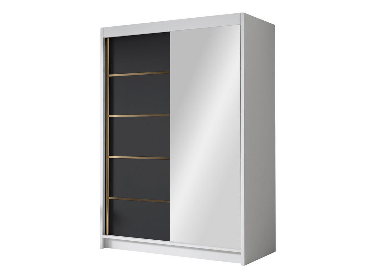 SCHIEBETÜRENSCHRANK Lungo III - Goldfarben/Multicolor, Holzwerkstoff/Metall (120/200/58cm) - MIRJAN24
