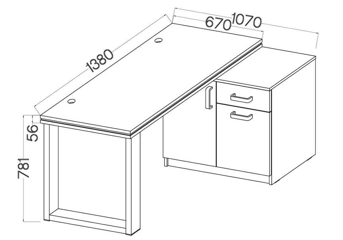 SCHREIBTISCH MALTESA 138x67x78,1 cm Bürotisch Computertisch, Grau - Grau, Holzwerkstoff (67/138/78.1cm) - MASSENO