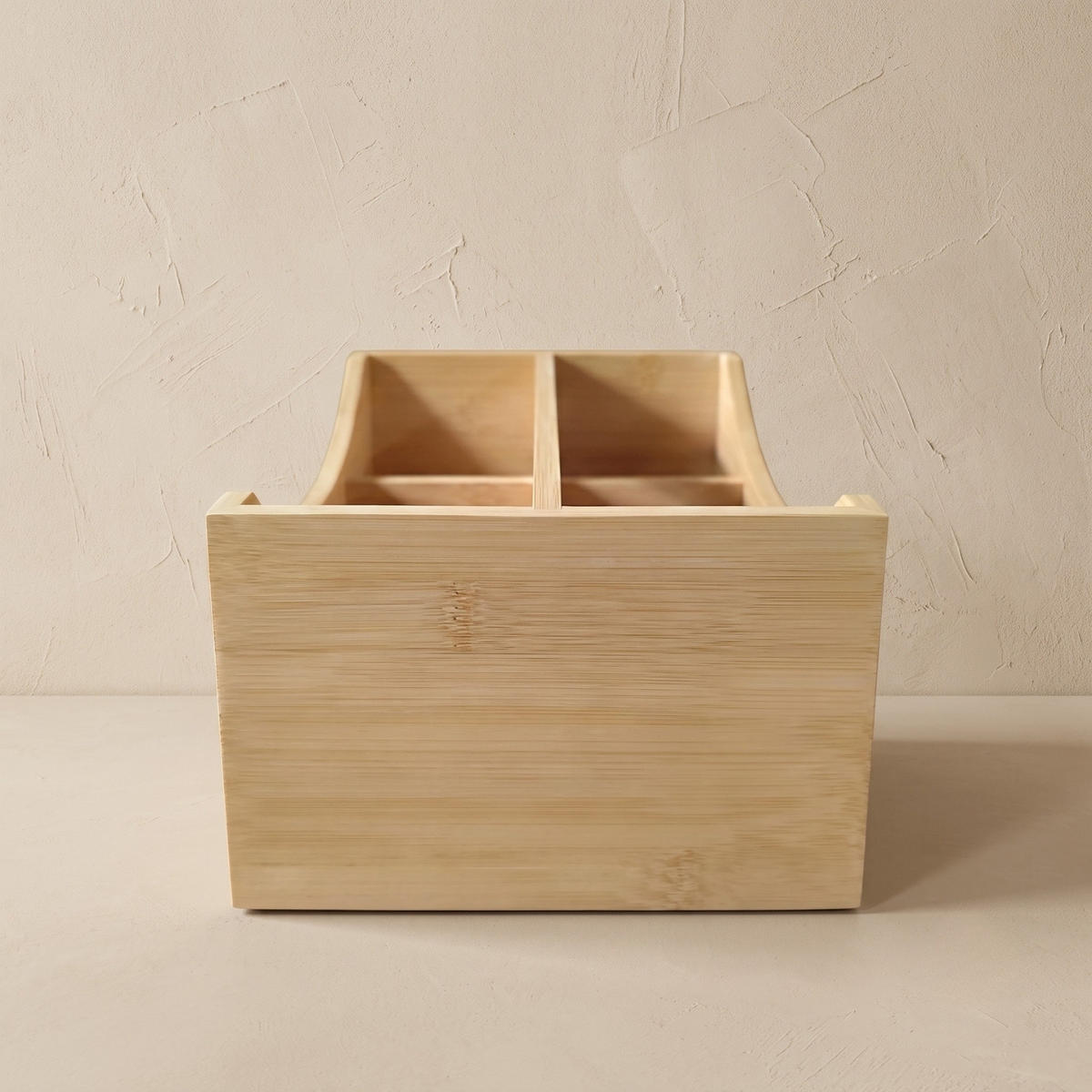 SCHREIBTISCHORGANIZER Bambus 25/18/12 cm - Beige, Naturmaterialien (25/18/12cm) - BOXIMO