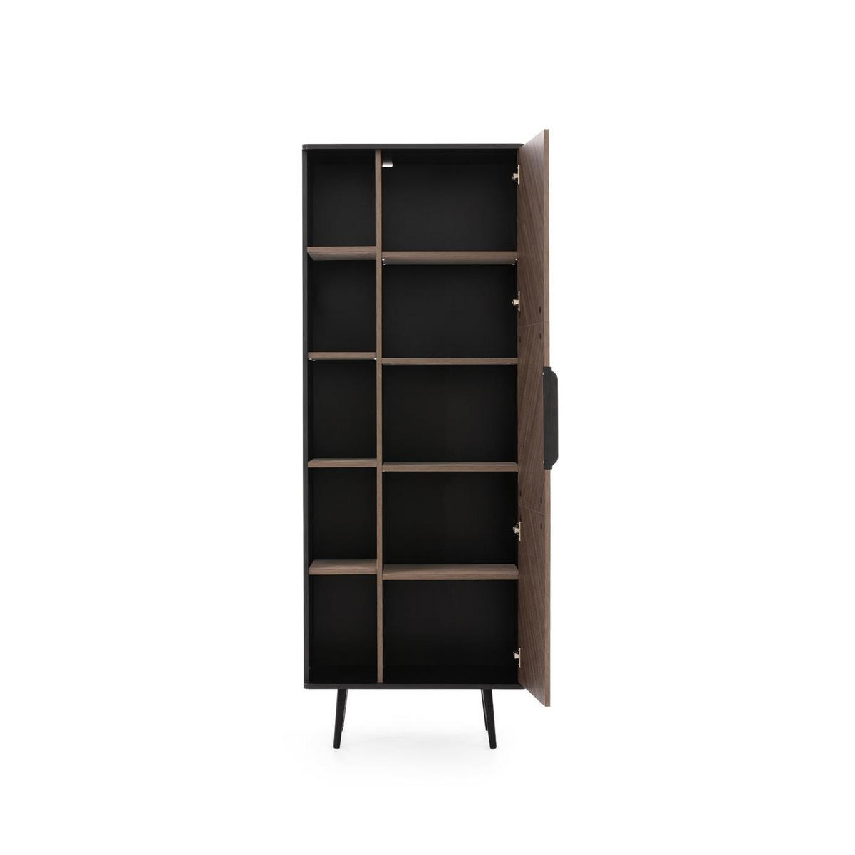 BÜCHERREGAL Elio Braun mit Graphit, mit Türen - Schwarz/Braun, Holzwerkstoff (150/80/41cm) - Bettso